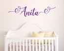 Heart name decal - Girls personalised wall decal 